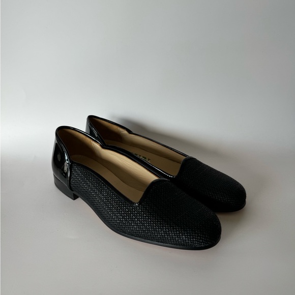 New Stubbs & Wooton Palm Beach slipper shoes sz 8.5 black and patent leather - Picture 8 of 9